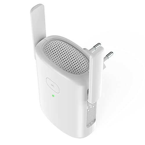 WLAN Range Extender mit Dual Band 867MBit/s 5GHz + 300MBit/s 2,4GHz, WiFi Verstärker Repeater mit WPS Verbindung, WiFi Booster mit Ethernet Port, AP Modus für Heimnetzwerk