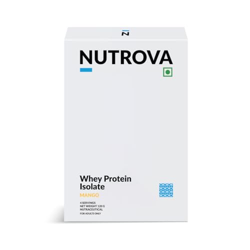 Image of Nutrova Whey Protein Isolate Mango 120g | 24g Protein per Scoop | 100% Pure Whey Isolate | Low Lactose, No Added Sugar | Supports Muscle Recovery & Easy Digestion
