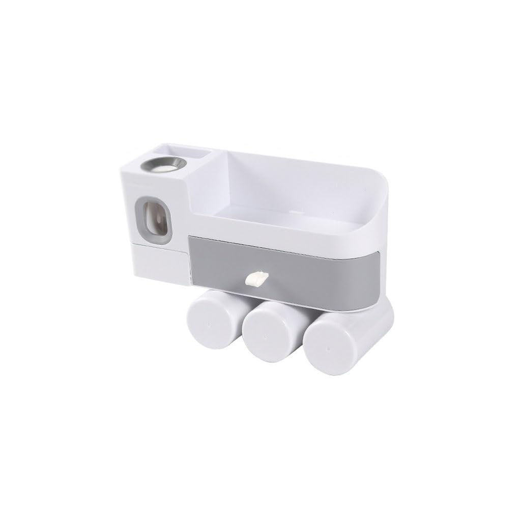 Soporte para Cepillo de Dientes de Pared para baño, dispensador de Pasta de Dientes, Soporte para Pasta de Dientes Blanca, Caja de Almacenamiento de cosméticos con cajón (A S24cm)