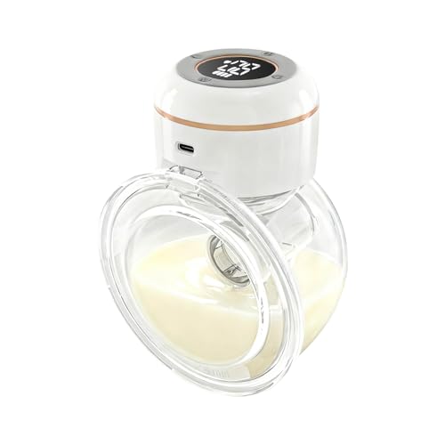 #Commissioniguadagnate<br>Tiralatte Elettrico Indossabile Elettrico a Mani Libere con Display a LED 4 Modalità e 12 Livelli Portatile Flangia a Doppia Tenuta Tiralatte 180ml indolore estrae latte materno elettrico