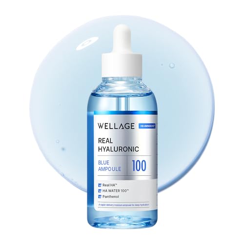 WELLAGE Real Hyaluronic Blue Ampoule 100 ([2nd Gen]2.54 Fl Oz)