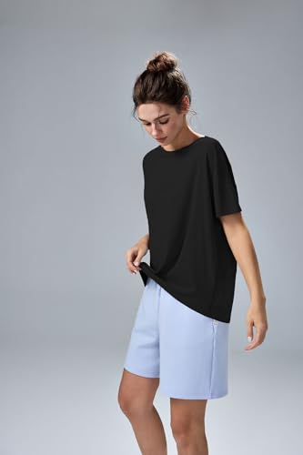 altiland Curved-Hem Workout T Shirt for Woman, Ultra-Soft Quick Dry Athletic Tee Yoga Running Oversized Short Sleeve Tops3