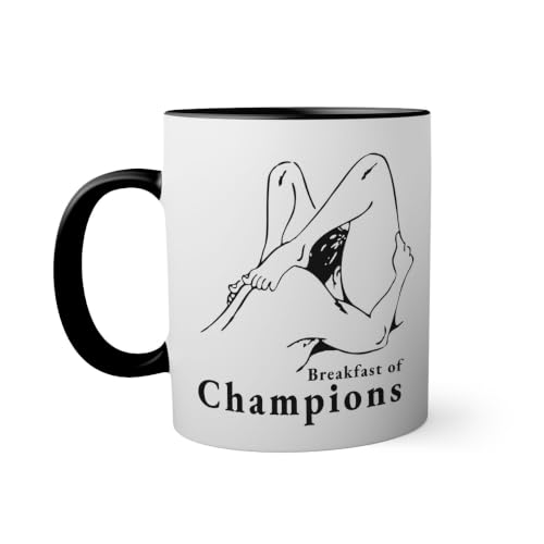 Image of Breakfast of Champions Parody Black Coloured Inside with Matching Handle Mug 330ml