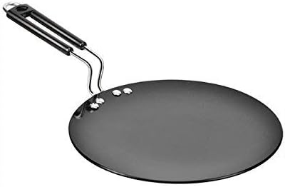 Satre Online And Marketing Hindalco's Aluminium Tawa,Hard Anodized Cookware,Hard Anodized Concave Tawa,Naan Roti Chapati Tawa,3mm,Size No.11,Diameter :275 mm,Color- Black