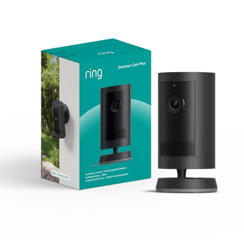Ring Außenkamera Plus Akku (Outdoor Camera Plus neueste generation) | 2K-Weitwinkelvideo | Kabellose Überwachungskamera zur Selbstinstallation | 30-tägiger Gratiszeitraum für Ring-Abonnement