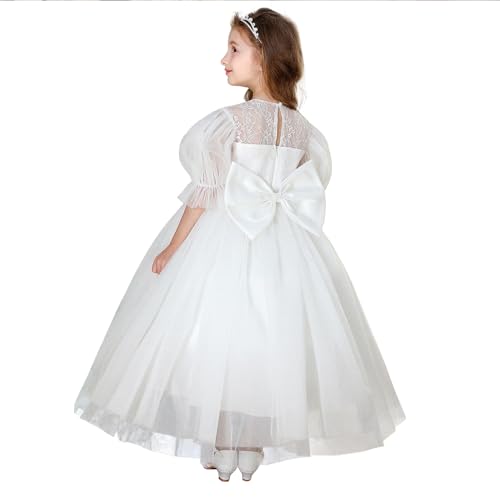 ABAO SISTER Flower Girl Dress Puff Sleeves Birthday Party Ball Gown Girls First Communion Dresses2