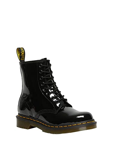 Dr. Martens Brooklee, Boots mixte bébé, Noir (Black Patent Lamper), 25