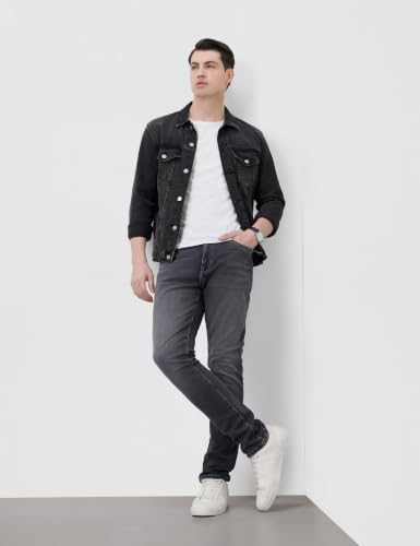 Image of Symbol Premium Men's Slim Fit Stretchable Jeans | Casual Denim | Cotton Stretch | Fashion Shades of Black & Blue (Available in Plus Sizes)