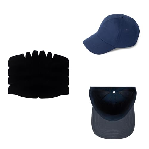Shapers Image 4 Count Baseball Crown Shaper Inserts for Fitted Caps Snapback Hats Washable Reusable Liners Black