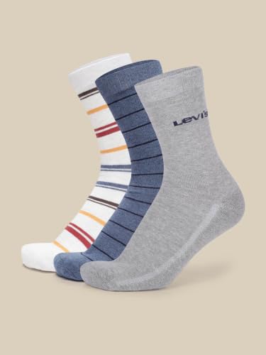 Image of Levi's Men's Cotton Stretch Crew Length Half Terry Socks with Cushioned Sole (Pack of 3)