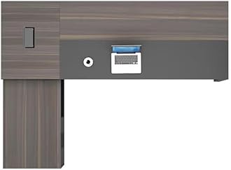 LITFAD Modern Office Computer Desk with Side Storage, CPU Stand and Cord Management, L-Shape Writing Desk Boss Table Home Office Furniture - 71" L x 63" W x 30" H