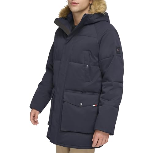 Tommy Hilfiger Mens Arctic Cloth Heavyweight Performance Parka Down Alternative Fur Lined Hood Outerwear Coat3