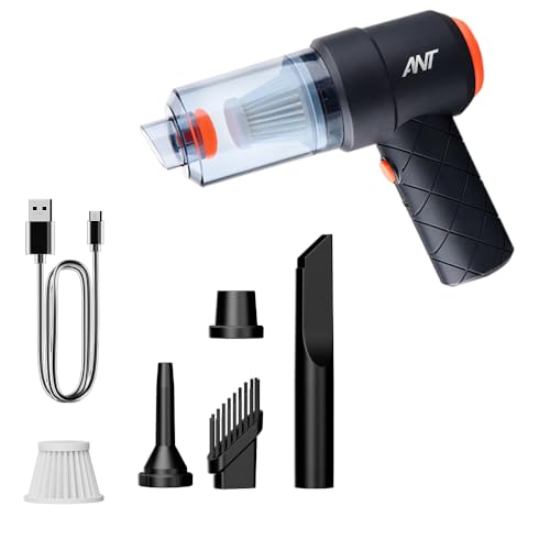 Image of Ant 4 in 1 Wireless Handheld Vacuum Cleaner, 4000Pa High Suction Power, Twin Turbine Motors, Portable Small Cordless Vacuum Cleaner Air Duster for Home Car and Office DB 22, Black