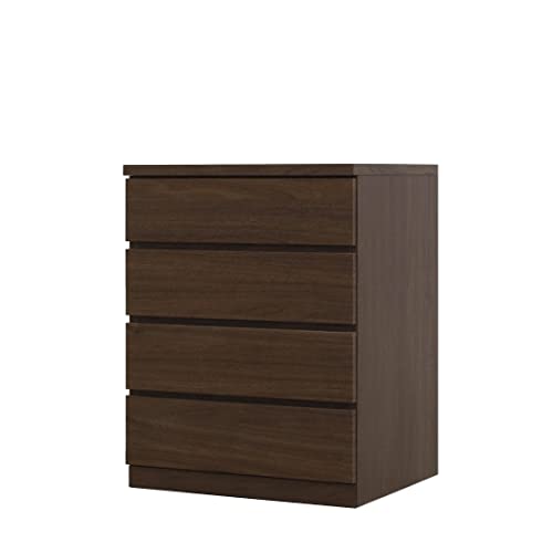 丸田木工 クローゼット チェスト (全120バリエーション) 押入れ収納 衣類収納 フィット fit 桐タンス 衣装ケース 木製 完成品 大川家具 (幅60-4段(奥行55cm), ウォールナット色)