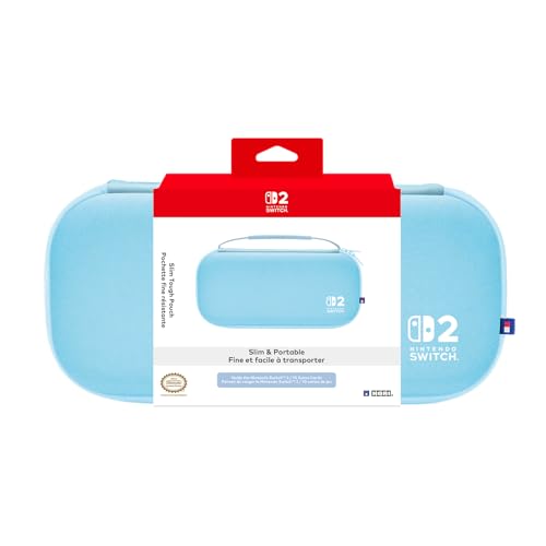 HORI Pochette Fine Résistante (Bleu Clair) pour Nintendo Switch 2 – Sous licence officielle Nintendo®