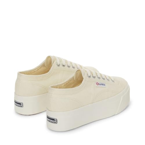 Superga 2790 Platform Sneakers for Men and Women - Iconic Italian Men’s and Women’s Tennis Shoes with Breathable Canvas Upper, Non Slip Rubber Sole, Beige Natural Avorio - 3.5 Men/5 Women3
