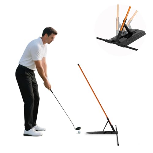tzvvi Golf Alignment Stick Holder Golf Training Aid Teaching Equipment for Aiming for Aiming Putting Full Swing Trainer Posture Corrector Golf Swing Trainer with Metal Sticks #Orange