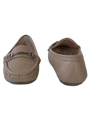 Image of Pluxh Women's Classic Ballet Flats with Metal Detail | Soft Padded Slip-On Shoes | Lightweight Comfort Footwear | Flexible Sole | Office, Casual