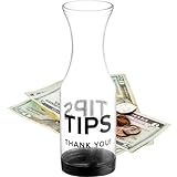 Tip Jar for bartenders and restaurants | Clear SAN plastic Tips carafe/Jars for money | 10-inch large cool tips container for restaurants, bars, cafes, and pizzerias. GEEX DEPOT (1)