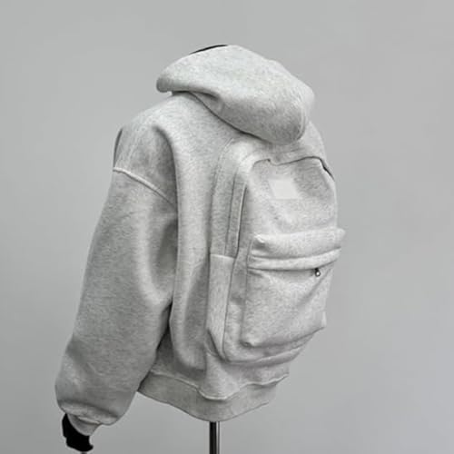 Backpack Hoodie for Men,Creative Hoodie with Built in Book Bag,Creative Travel Essentials Sweatshirt with Pockets4