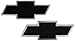 AMI 96100KP Chevy Bowtie Grille & Tailgate Emblem - Polished/Black Powder coat, 2 Pack
