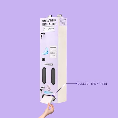 Image of By VP Industries (Manual Operated | Capacity-100 Pads) Sanitary Napkin Vending Machine Vartical | Operates by inserting a 5 Rs coin and rotate a knob @ 360 degrees to dispense a napkin