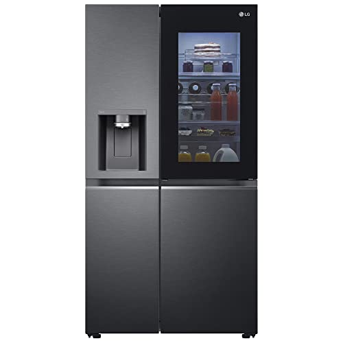 Image of LG 674 L Frost-Free Inverter Linear Compressor Wi-Fi Side-By-Side Refrigerator (GC-X257CQES, Matt Black, Door Cooling+, Hygiene Fresh+, Water and Ice Dispenser with UV)