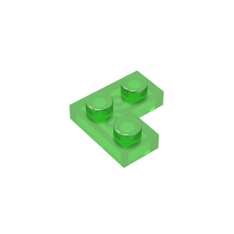 Gobricks 2420 Foundation Plate Plate 2x2 Corner 50 Pieces GDS-585 Compatible with Lego Building Blocks Color:Trans Green