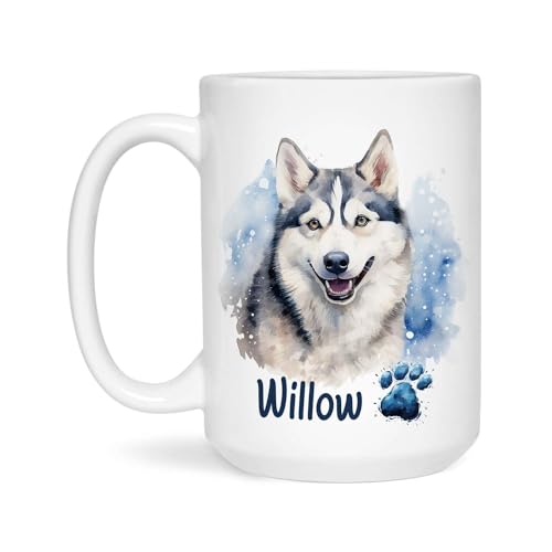 Fantastic Coffee Mug Gift With Customized Siberian Husky Details,...