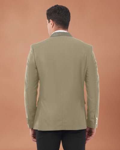 Image of SaintX Men's Premium Tuxedo Casual Blazer | Italian Slim Fit | Fully Lined | Shawl Collar | Stretchable Fabric | Designer Coat | Suitable for All Occasions (JK02)