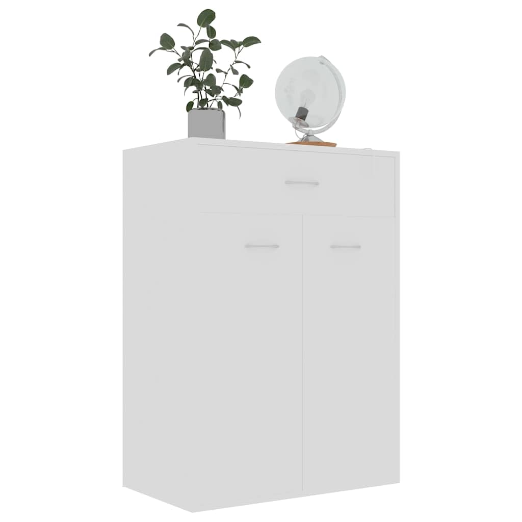 Szafka na buty, biała, materiał drewnopochodny z 4 półkami, szufladą, 2 drzwiami, 60 x 35 x 84 cm, wąski stojak na buty, zamknięta półka na buty, organizer do przedpokoju i sypialni