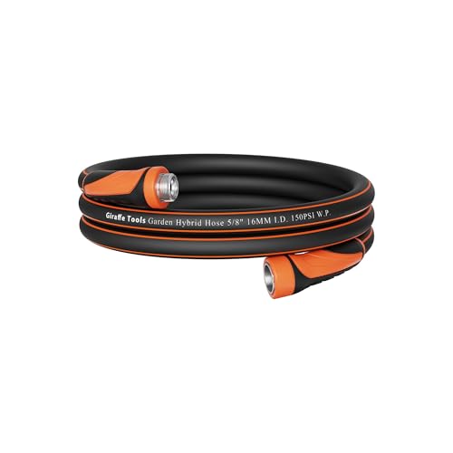 Giraffe Tools Garden Hose 5/8 Water Hose Heavy Duty Flexible Lightweight Hybrid Hose with Swivel Handle 10ft Male to Female Fittings Burst 600 PSI Short Leader Hose