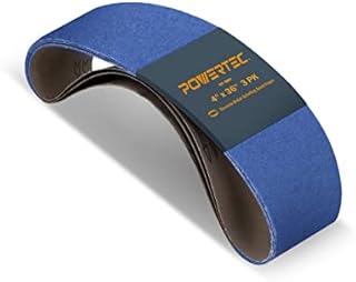 POWERTEC 443606Z-3 4” x 36” Sanding Belts, 60 Grit Zirconia Metal Grinding Sand Paper – 3 Pack