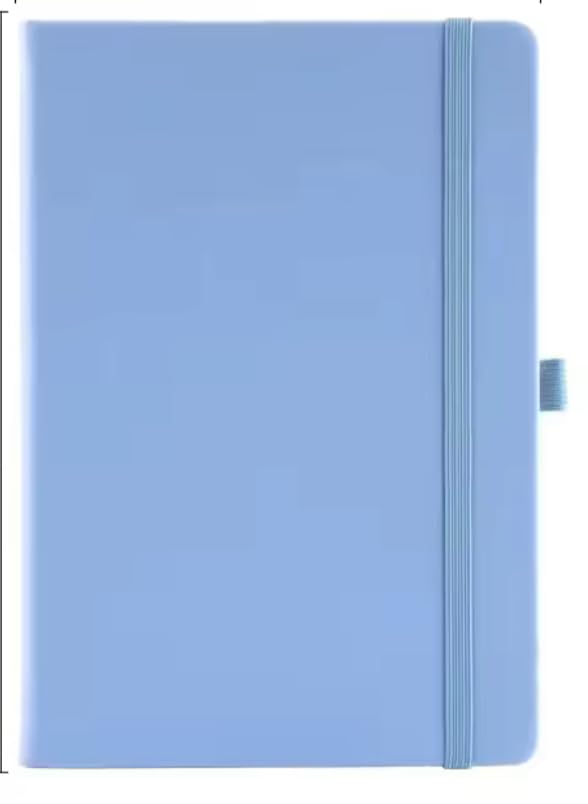 Black Hardcover PU Leather 200 page (100 GSM) Lined Notebook A5 for Office Business & School Writing (A5 Sky Blue)