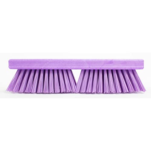 Image of SPARTA Plastic Floor Scrub Brush, Brush Head Only, Deck Brush with Acme Standard Thread Fitting for Deck, Industrial Kitchens, and Hospitals, 10 Inches, Purple, (Pack of 6)