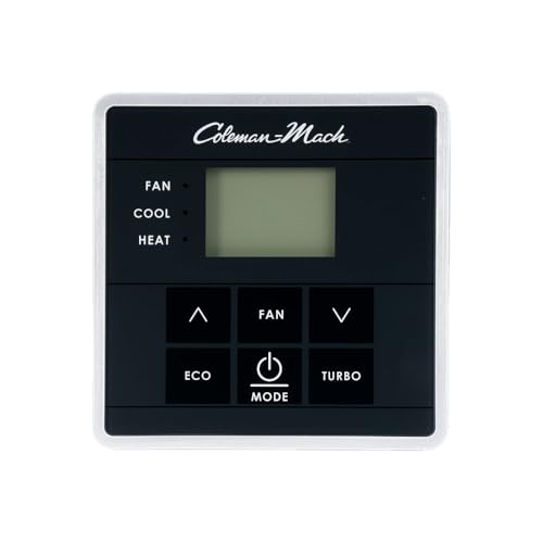 Coleman-Mach 2111-0043 Thermostat for VS-18 RV Air Conditioner System 12V Digital Wall Thermostat with Backlit LCD Heat & Cool Control Single-Zone Variable Speed AC Compatible