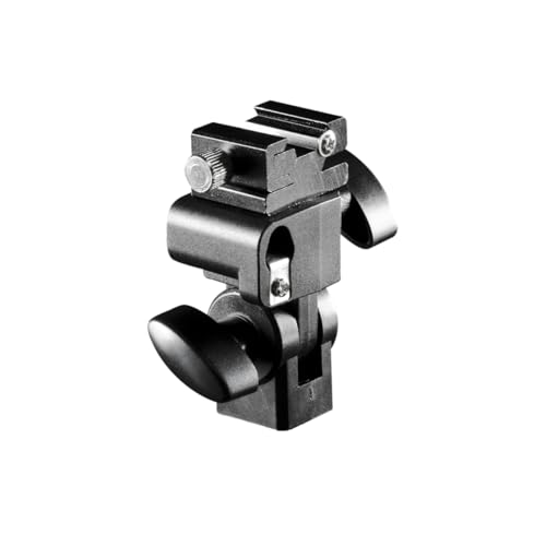 Walimex 17908 - Soporte para Flash y Paraguas (Base giratoria, con Conector 1/4 y 3/8), Negro