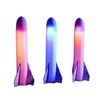 Glowing Rocket Launcher for – Foot Rocket Launcher | LED Light Flashing Rocket Toy | Luminous Rocket Launcher Fires Up to 100 Feet | Light Rocket Launcher for 3+ Old G