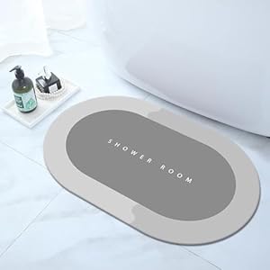 AIPWEYT Store Badmat, absorberend, sneldrogend, ultra-absorberend, dunne badmat, vuilafstotend, voor badkamer, voor onder de deur, wasbare badmatten, badkuipen, 60 x 40 cm