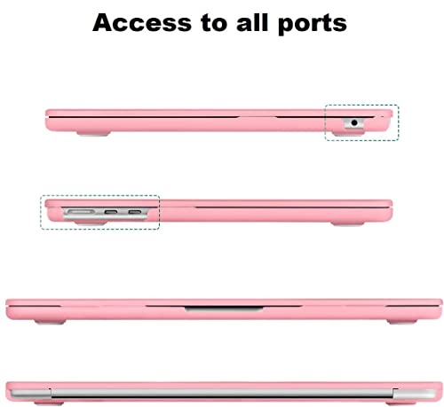 Image of Midkart Case Compatible with MacBook Air 13.6 inch M5 M4 M3 M2 Release 2026-2022 A3449 A3240 A3113 A2681 Touch ID Hard Shell Cover Keyguard Dust Plugs for MacBook Air 13 inch Case, Light Pink