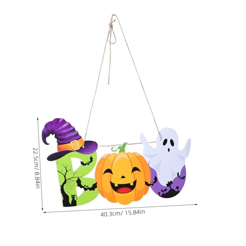 Décoration Halloween porte entrée suspendre : kit de 10 panneaux muraux durables citrouille