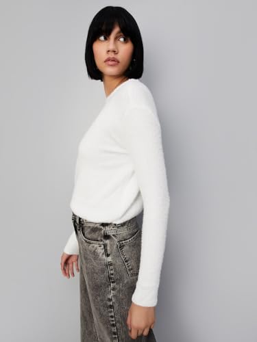 Image of Max Women Cotton Blend Round Neck Sweater