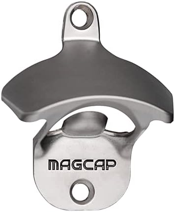 MAGCAP Outdoor Bottle Opener Wall Mounted - Style Magnetic Beer Bottle Opener that Catches Caps - Easy to Install and Incredibly Convenient