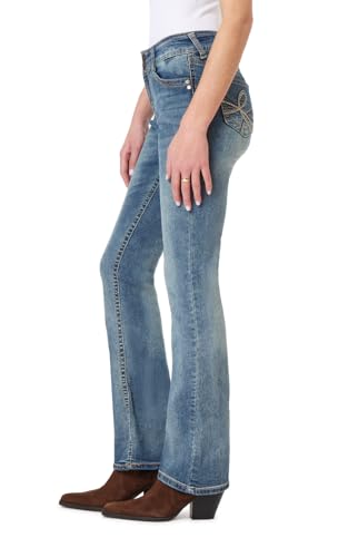 Image of WallFlower Luscious Curvy Bootcut Jeans for Women, Mid-Rise Insta Stretch Denim, Size-Inclusive Juniors Jeans
