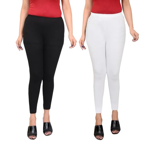 Image of Women Ankle Length Leggings Combo Pack Stretchable Comfortable Slim Fit High Waist Leggings for Women Ankle Length Soft Fabric