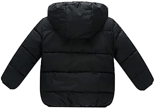 Tricycle Clothing Kids Boys & Girls Unisex Warm Full Sleeves Quilted Furr Jacket With Hood (2-3 Years, Black)