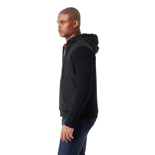 BASS OUTDOOR Men's Full Zipper Front Water Resistant Hooded Sweater with Drawstring and Kangaroo Pockets Standard2