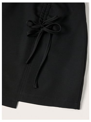 Floerns Women's Plus Size Solid Elastic Waist Wrap Drawstring Front Short Skirts4