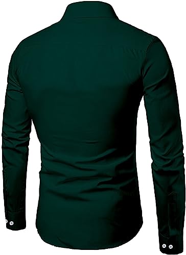 Image of MILDIN Men's Pure Cotton Striped Printed Shirt with Spread Collared Neck Full Sleeve Curved Hemline Button Closure and Regular Fit | Shirt for Man