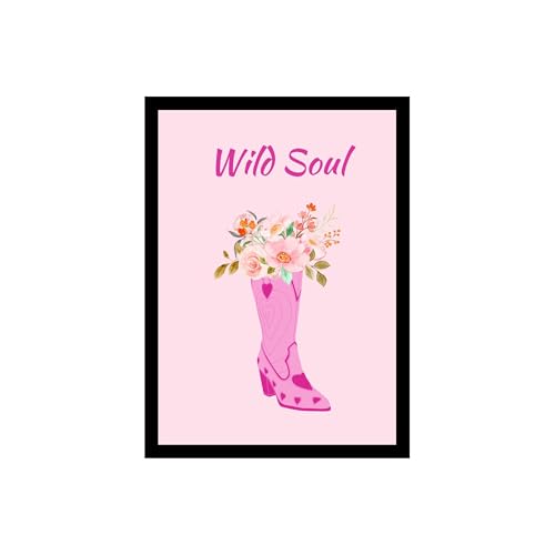 Image of BLINKART Wild Soul Pink Abstract Wall Art Painting Print Design | Aesthetic Wall Decor Photo Artwork Frame Decoration Hanging Home Bedroom Living Room Office Wall Decor | T007 | 13x10 Inches